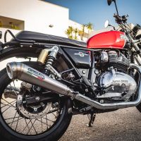 Egzoz ile uyumlu Royal Enfield Continental 650 2019-2020, Powercone Evo, Yalnızca gürültü için onaylanan sistem, AB dışındaki pazarlar için geçerlidir Double Susturucu ve özel bağlantı borusu 