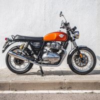 Egzoz ile uyumlu Royal Enfield Continental 650 2019-2020, Ultracone, Yalnızca gürültü için onaylanan sistem, AB dışındaki pazarlar için geçerlidir Double Susturucu ve özel bağlantı borusu 