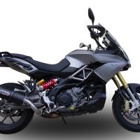 Egzoz ile uyumlu Aprilia Caponord 1200 2013-2016, Furore Nero, Egzoz yasal, onaylı, çıkarılabilir db killer ve bağlantı borulu susturucu 