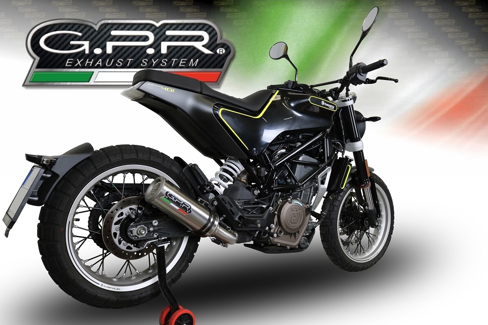 Egzoz ile uyumlu Husqvarna Svartpilen 401 2018-2019, M3 Inox , Egzoz yasal, onaylı, çıkarılabilir db killer ve bağlantı borulu susturucu 
