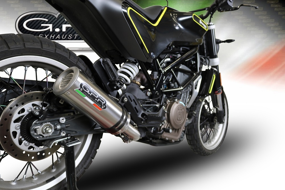 Egzoz ile uyumlu Husqvarna Svartpilen 401 2018-2019, M3 Titanium Natural, Egzoz yasal, onaylı, çıkarılabilir db killer ve bağlantı borulu susturucu 
