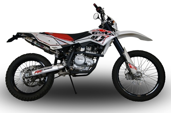 Egzoz ile uyumlu Beta RR 125 Enduro Lc 4t 2010-2018, Deeptone Inox, Egzoz yasal, onaylı, çıkarılabilir db killer ve bağlantı borulu susturucu 