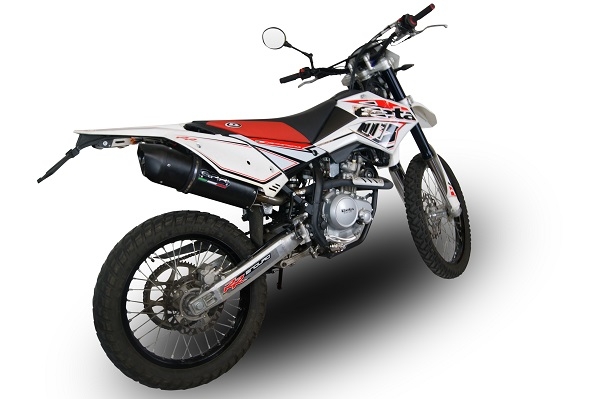 Egzoz ile uyumlu Beta RR 125 Enduro Lc 4t 2010-2018, Furore Nero, Egzoz yasal, onaylı, çıkarılabilir db killer ve bağlantı borulu susturucu 