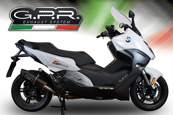 Egzoz ile uyumlu Bmw C 650 Sport 2016-2020, Furore Evo4 Nero, Egzoz yasal, onaylı, çıkarılabilir db killer ve bağlantı borulu susturucu 