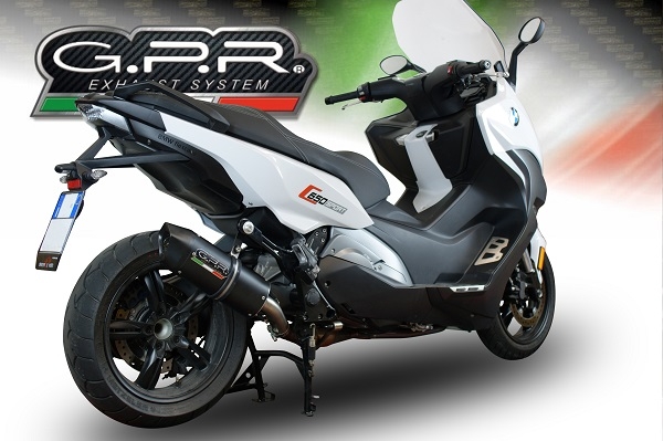 Egzoz ile uyumlu Bmw C 650 Sport 2016-2020, Furore Evo4 Nero, Egzoz yasal, onaylı, çıkarılabilir db killer ve bağlantı borulu susturucu 