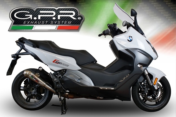 Egzoz ile uyumlu Bmw C 650 Sport 2016-2020, Powercone Evo, Egzoz yasal, onaylı, çıkarılabilir db killer ve bağlantı borulu susturucu 