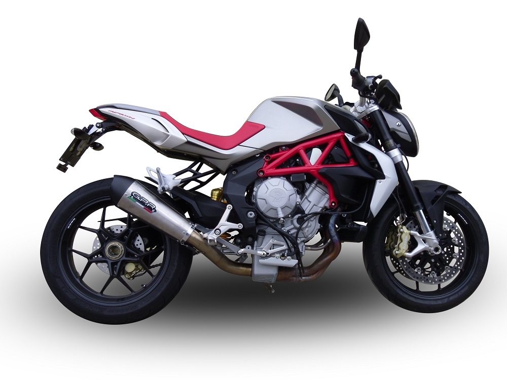 GPR exhaust compatible with  Mv Agusta Brutale 800 Dragster 2017-2020, New Grand Prix Evo Titanium, Slip-on exhaust legal for UK and non-EU markets including link pipe and removable db killer 