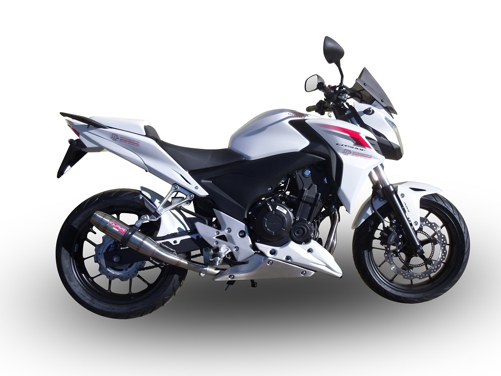 Egzoz ile uyumlu Honda Cb 500 F 2021-2025, Deeptone Inox, Egzoz yasal, onaylı, çıkarılabilir db killer ve bağlantı borulu susturucu 