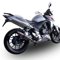 Egzoz ile uyumlu Honda Cb 500 F 2021-2025, Deeptone Inox, Egzoz yasal, onaylı, çıkarılabilir db killer ve bağlantı borulu susturucu 