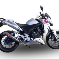 Egzoz ile uyumlu Honda Cb 500 F 2013-2015, Powercone Evo, Egzoz yasal, onaylı, çıkarılabilir db killer ve bağlantı borulu susturucu 