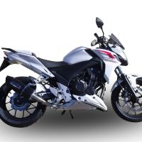 Egzoz ile uyumlu Honda Cb 500 F 2013-2015, Furore Nero, Egzoz yasal, onaylı, çıkarılabilir db killer ve bağlantı borulu susturucu 