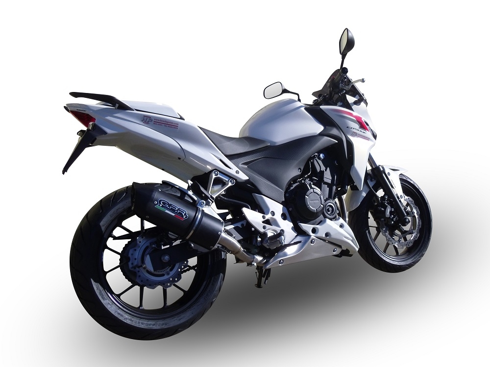 Egzoz ile uyumlu Honda Cb 500 F 2013-2015, Furore Nero, Egzoz yasal, onaylı, çıkarılabilir db killer ve bağlantı borulu susturucu 