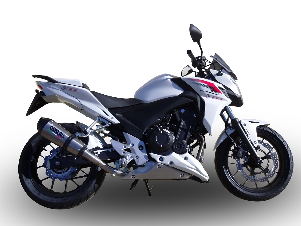 Egzoz GPR ile uyumlu  Honda Cb 500 F 2013-2015, New Grand Prix Evo Titanium, Egzoz yasal, onaylı, çıkarılabilir db killer ve bağlantı borulu susturucu 