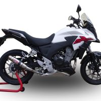 Egzoz ile uyumlu Honda Cb 500 X 2019-2025, Deeptone Inox, Egzoz yasal, onaylı, çıkarılabilir db killer ve bağlantı borulu susturucu 