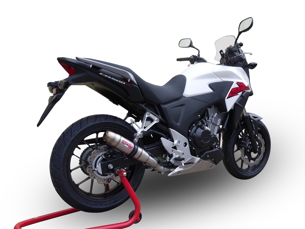 Egzoz ile uyumlu Honda Cb 500 X 2019-2025, Deeptone Inox, Egzoz yasal, onaylı, çıkarılabilir db killer ve bağlantı borulu susturucu 