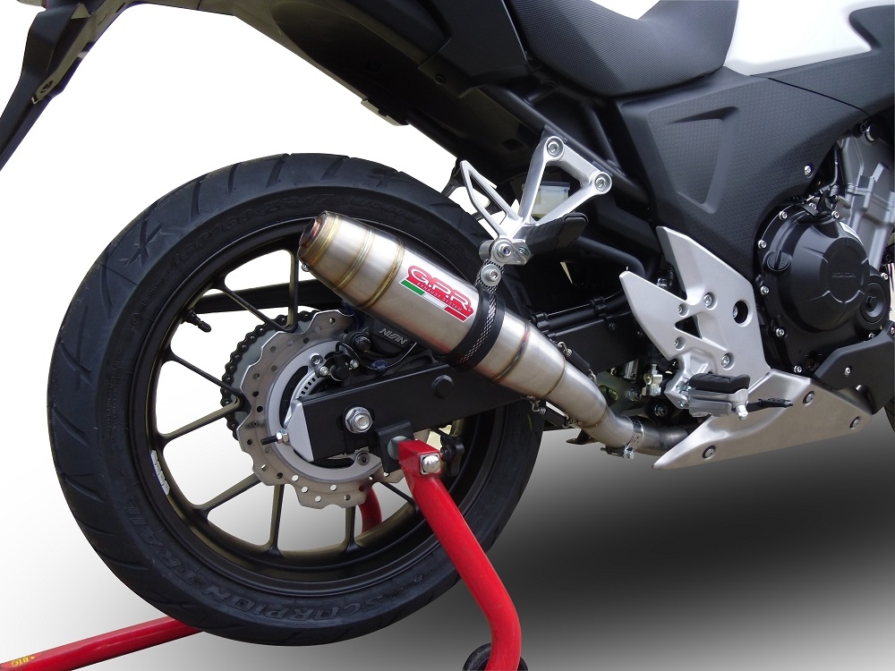 Egzoz ile uyumlu Honda Cb 500 X 2019-2025, Deeptone Inox, Egzoz yasal, onaylı, çıkarılabilir db killer ve bağlantı borulu susturucu 