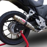 Egzoz ile uyumlu Honda Cb 500 X 2019-2025, Deeptone Inox, Egzoz yasal, onaylı, çıkarılabilir db killer ve bağlantı borulu susturucu 