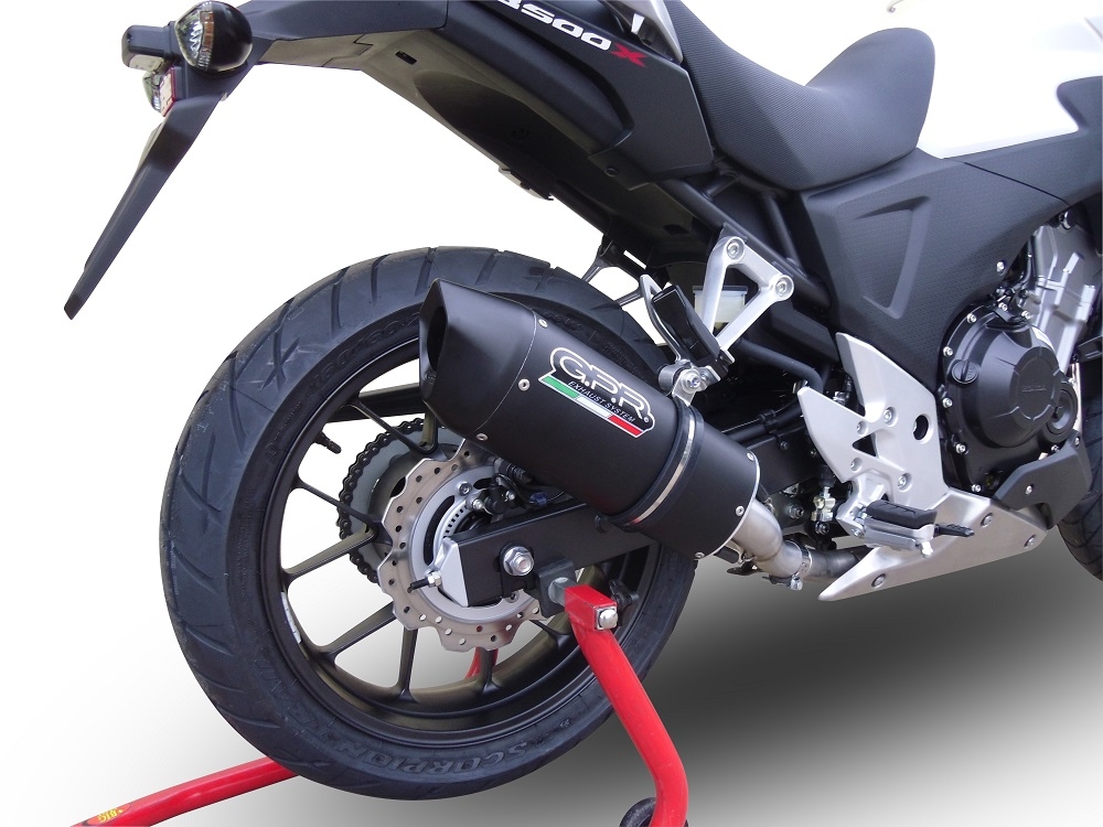 Egzoz ile uyumlu Honda Cb 500 X 2013-2015, Furore Nero, Egzoz yasal, onaylı, çıkarılabilir db killer ve bağlantı borulu susturucu 