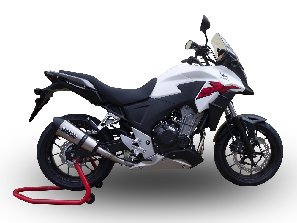 Egzoz GPR ile uyumlu  Honda Cb 500 X 2013-2015, New Grand Prix Evo Titanium, Egzoz yasal, onaylı, çıkarılabilir db killer ve bağlantı borulu susturucu 
