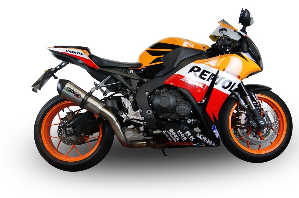Exhaust compatible with Honda Cbr 1000 Rr 2014-2016, M3 Black Titanium, Racing slip-on exhaust including link pipe 