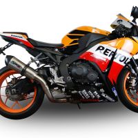 Exhaust compatible with Honda Cbr 1000 Rr 2014-2016, M3 Black Titanium, Racing slip-on exhaust including link pipe 