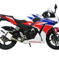 Exhaust compatible with Honda Cbr 300 R 2014-2016, Albus Ceramic, Homologated legal slip-on exhaust including removable db killer and link pipe 