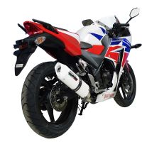 Exhaust compatible with Honda Cbr 300 R 2014-2016, Albus Ceramic, Homologated legal slip-on exhaust including removable db killer and link pipe 