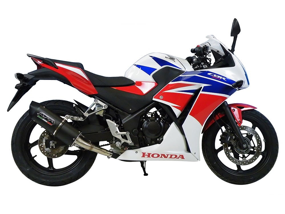 Egzoz ile uyumlu Honda Cbr 300 R 2014-2016, Furore Nero, Egzoz yasal, onaylı, çıkarılabilir db killer ve bağlantı borulu susturucu 