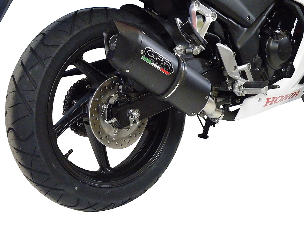 Egzoz ile uyumlu Honda Cbr 300 R 2014-2016, Furore Nero, Egzoz yasal, onaylı, çıkarılabilir db killer ve bağlantı borulu susturucu 