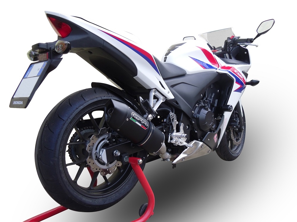 Egzoz ile uyumlu Honda NX500 2024-2025, Furore Nero, Egzoz yasal, onaylı, çıkarılabilir db killer ve bağlantı borulu susturucu 