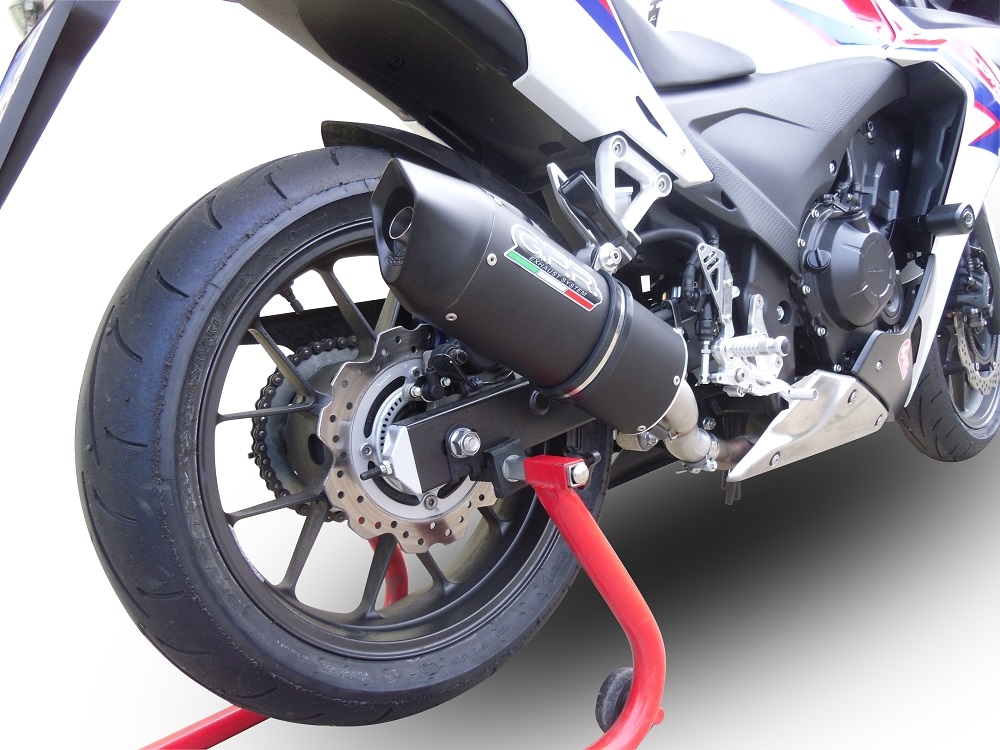 Egzoz ile uyumlu Honda NX500 2024-2025, Furore Nero, Egzoz yasal, onaylı, çıkarılabilir db killer ve bağlantı borulu susturucu 