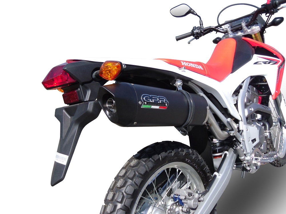 Egzoz ile uyumlu Honda Crf 250 L 2013-2016, Furore Nero, Egzoz yasal, onaylı, çıkarılabilir db killer ve bağlantı borulu susturucu 