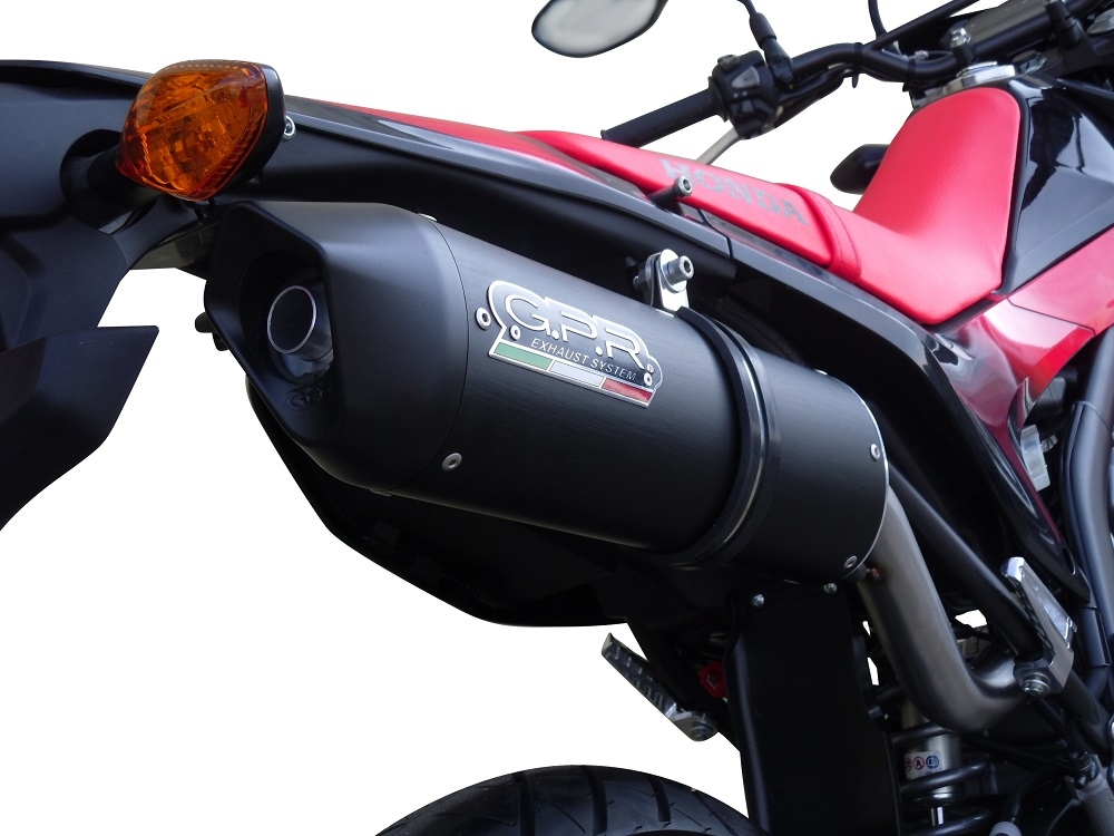 Egzoz ile uyumlu Honda Crf 250 M 2013-2016, Furore Nero, Egzoz yasal, onaylı, çıkarılabilir db killer ve bağlantı borulu susturucu 