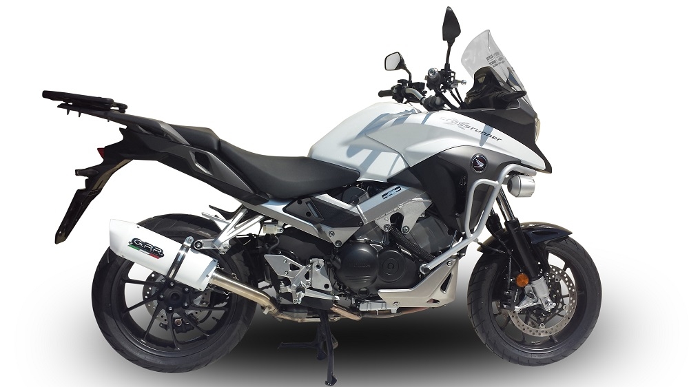 Egzoz ile uyumlu Honda Vfr 800 X Crossrunner 800 2015-2016, Albus Ceramic, Egzoz yasal, onaylı, çıkarılabilir db killer ve bağlantı borulu susturucu 