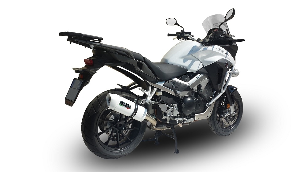Egzoz ile uyumlu Honda Vfr 800 X Crossrunner 800 2015-2016, Albus Ceramic, Egzoz yasal, onaylı, çıkarılabilir db killer ve bağlantı borulu susturucu 