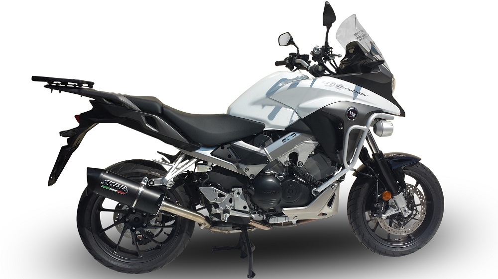 Egzoz ile uyumlu Honda Crossrunner 800 Vfr 800 X 2017-2020, Furore Evo4 Nero, Egzoz yasal, onaylı, çıkarılabilir db killer ve bağlantı borulu susturucu 