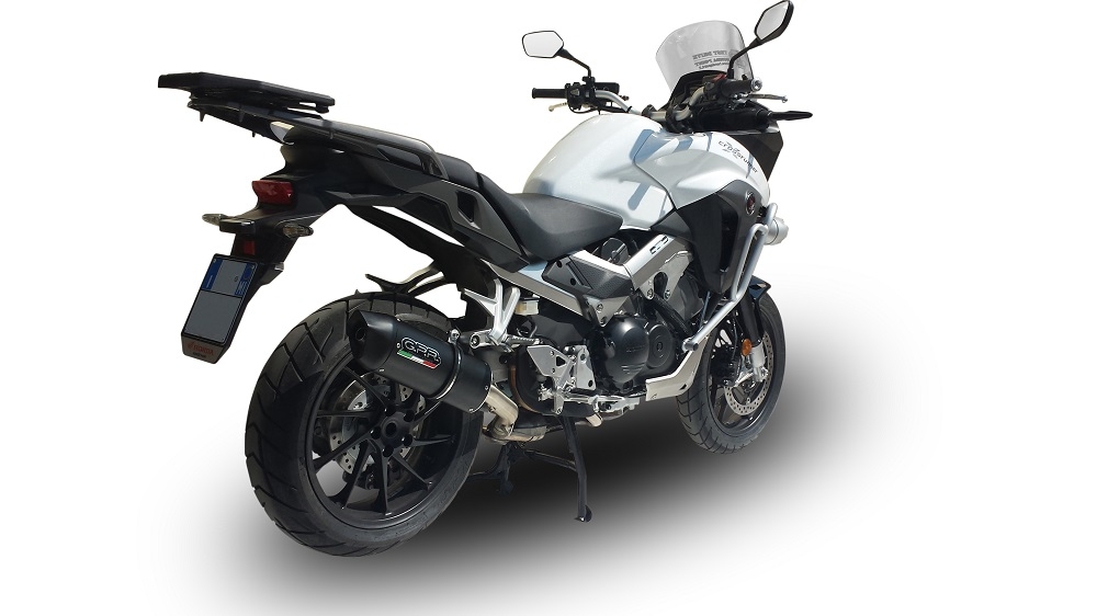 Egzoz ile uyumlu Honda Crossrunner 800 Vfr 800 X 2017-2020, Furore Evo4 Nero, Egzoz yasal, onaylı, çıkarılabilir db killer ve bağlantı borulu susturucu 