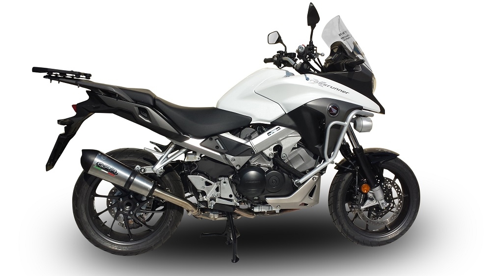 GPR exhaust compatible with  Honda Crossrunner 800 Vfr 800 X 2017-2020, New Grand Prix Evo Titanium, Homologated legal slip-on exhaust including removable db killer and link pipe 