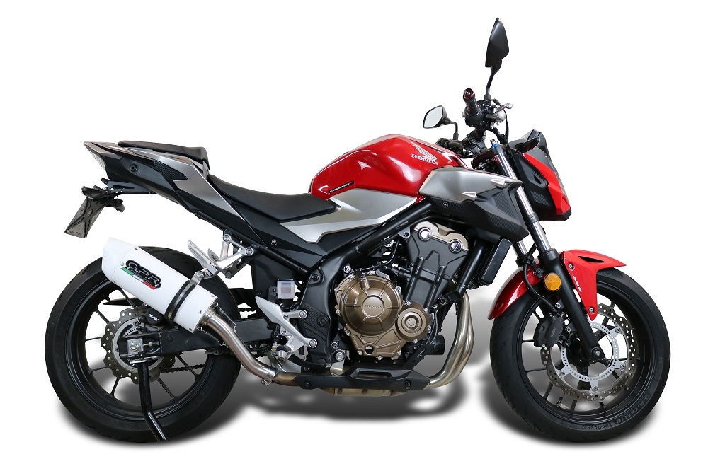 Egzoz ile uyumlu Honda Cb 500 F 2021-2025, Albus Evo4, Egzoz yasal, onaylı, çıkarılabilir db killer ve bağlantı borulu susturucu 