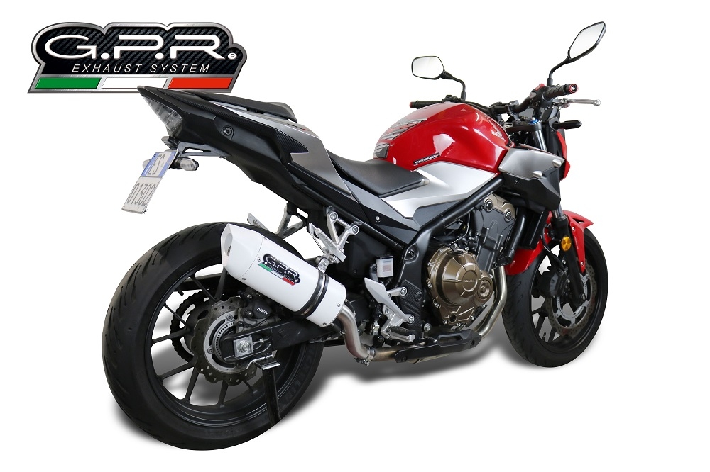 Egzoz ile uyumlu Honda Cb 500 F 2021-2025, Albus Evo4, Egzoz yasal, onaylı, çıkarılabilir db killer ve bağlantı borulu susturucu 