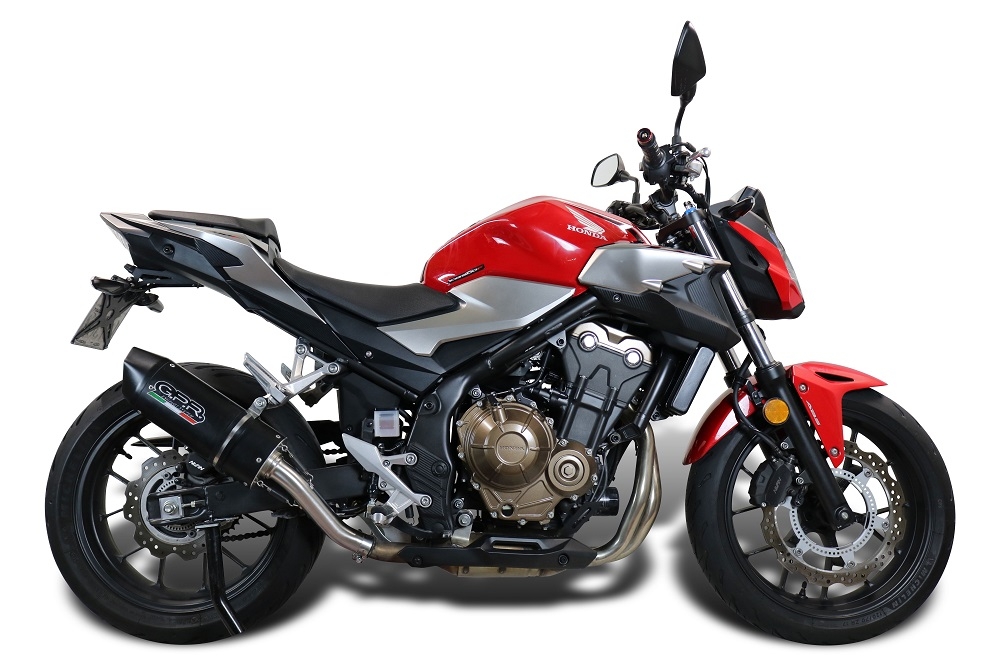 Egzoz ile uyumlu Honda Cb 500 F 2019-2020, Furore Nero, Egzoz yasal, onaylı, çıkarılabilir db killer ve bağlantı borulu susturucu 