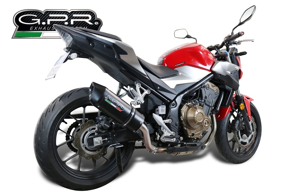 Egzoz ile uyumlu Honda Cb 500 F 2019-2020, Furore Evo4 Nero, Egzoz yasal, onaylı, çıkarılabilir db killer ve bağlantı borulu susturucu 