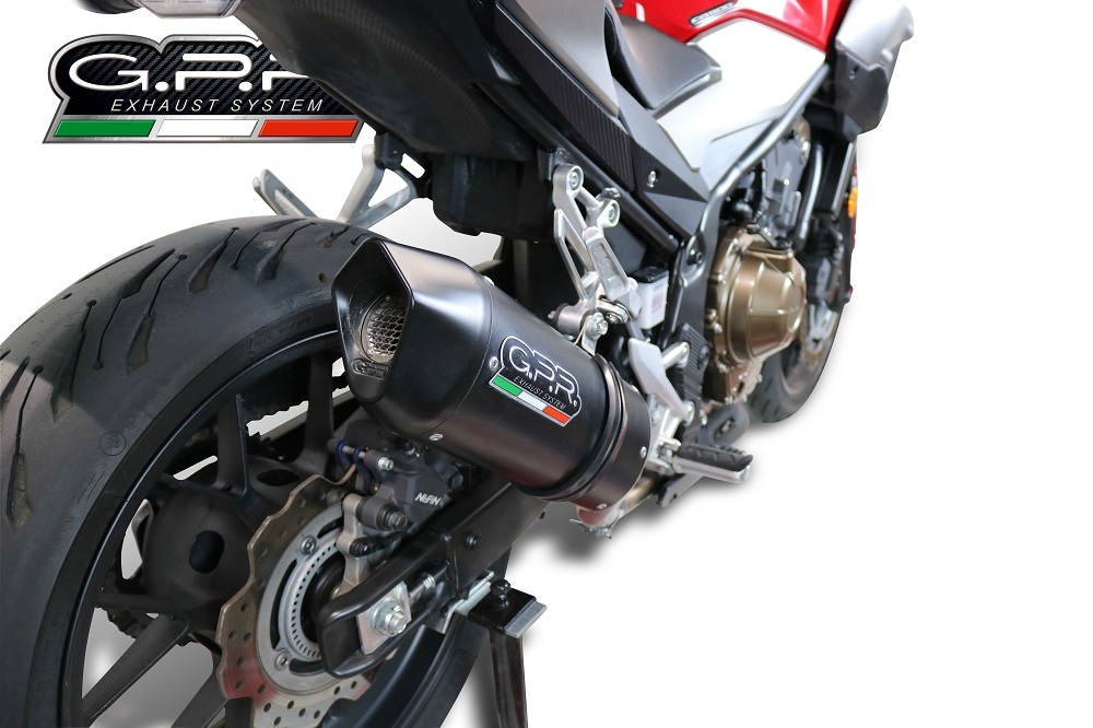Egzoz ile uyumlu Honda Cb 500 F 2019-2020, Furore Evo4 Nero, Egzoz yasal, onaylı, çıkarılabilir db killer ve bağlantı borulu susturucu 