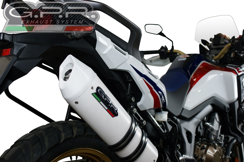 Egzoz ile uyumlu Honda Crf 1000 L Africa Twin 2015-2017, Albus Ceramic, Egzoz yasal, onaylı, çıkarılabilir db killer ve bağlantı borulu susturucu 