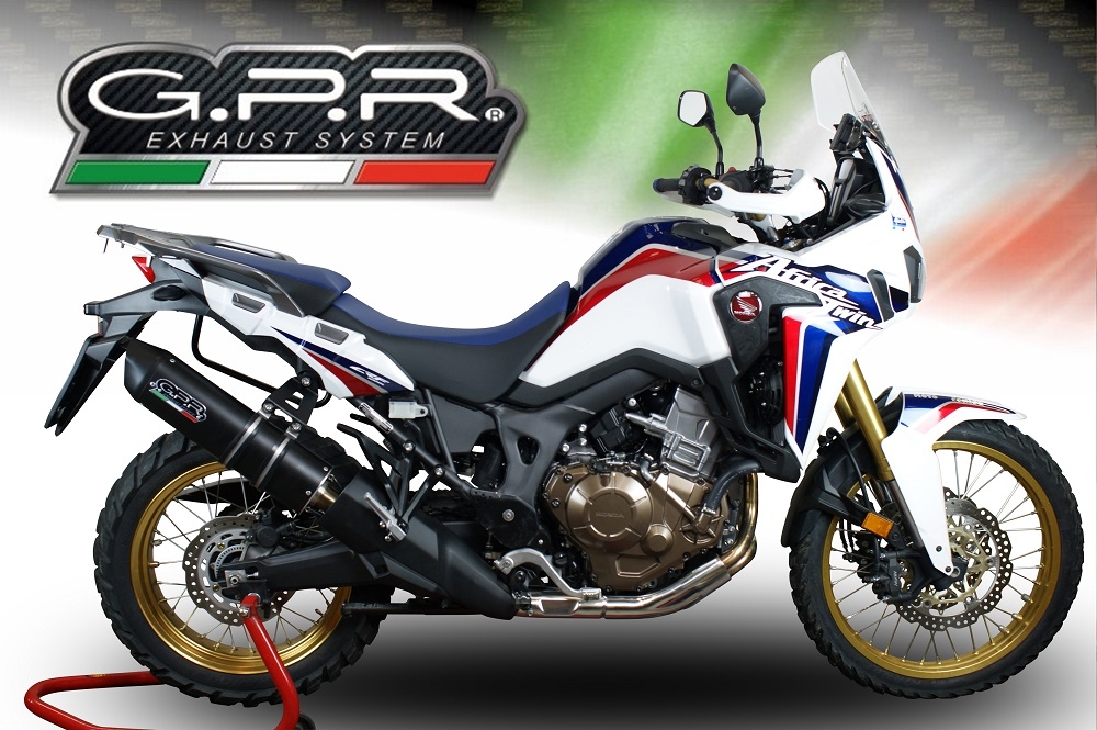 Egzoz ile uyumlu Honda Crf 1000 L Africa Twin 2018-2020, Furore Evo4 Nero, Egzoz yasal, onaylı, çıkarılabilir db killer ve bağlantı borulu susturucu 