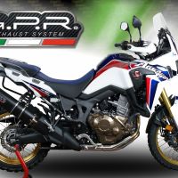 Egzoz ile uyumlu Honda Crf 1000 L Africa Twin 2018-2020, Furore Evo4 Nero, Egzoz yasal, onaylı, çıkarılabilir db killer ve bağlantı borulu susturucu 