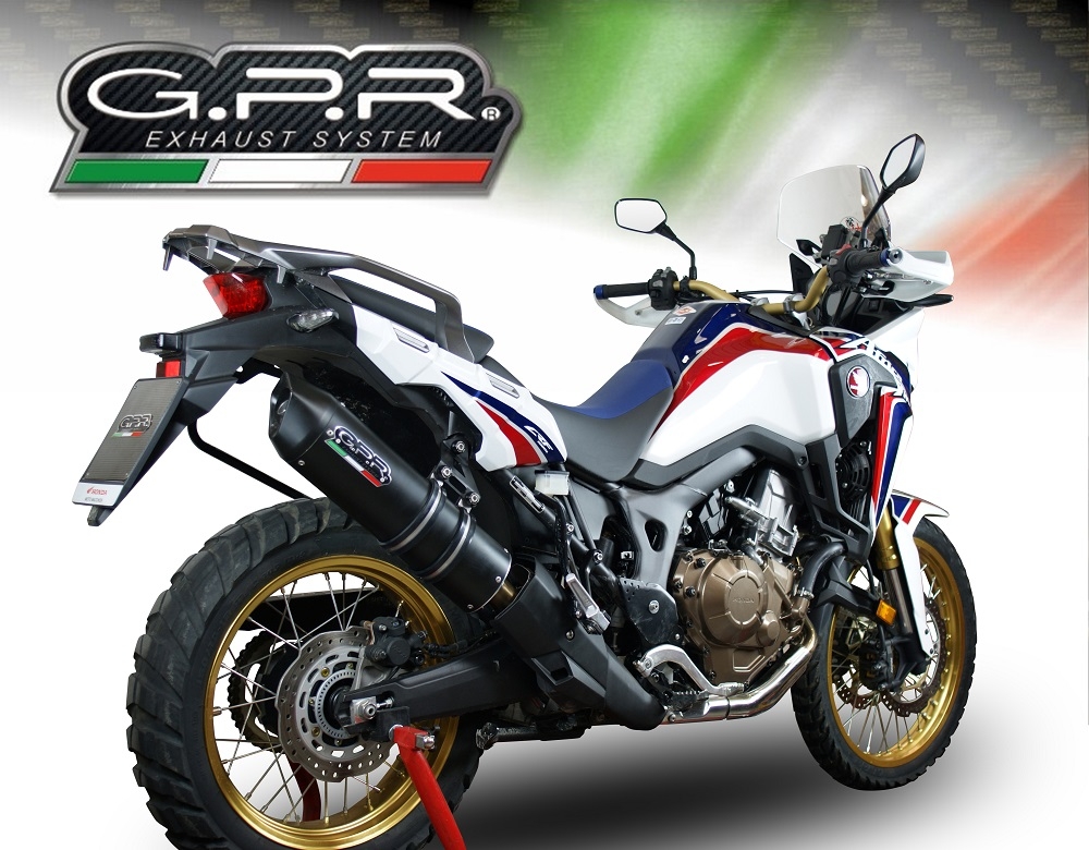 Egzoz ile uyumlu Honda Crf 1000 L Africa Twin 2018-2020, Furore Evo4 Nero, Egzoz yasal, onaylı, çıkarılabilir db killer ve bağlantı borulu susturucu 