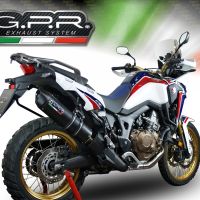 Egzoz ile uyumlu Honda Crf 1000 L Africa Twin 2018-2020, Furore Evo4 Nero, Egzoz yasal, onaylı, çıkarılabilir db killer ve bağlantı borulu susturucu 