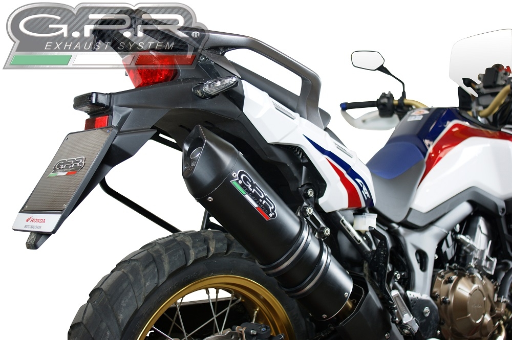 Egzoz ile uyumlu Honda Crf 1000 L Africa Twin 2015-2017, Furore Nero, Egzoz yasal, onaylı, çıkarılabilir db killer ve bağlantı borulu susturucu 