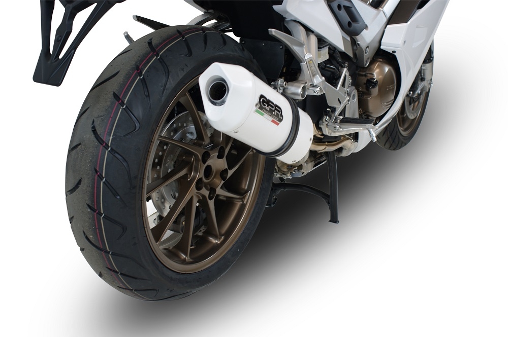 Exhaust compatible with Honda Vfr 800 F 2014-2016, Albus Ceramic, Homologated legal slip-on exhaust including removable db killer and link pipe 
